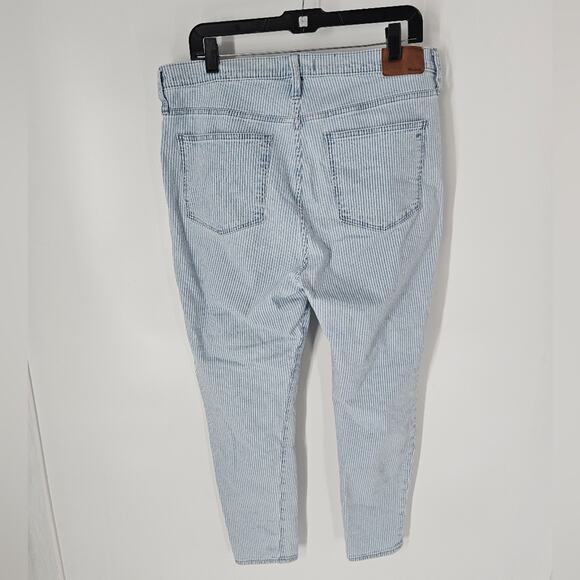 Madewell Piper Stripe 10" High Rise Skinny Crop Jeans 32 - Picture 8 of 13